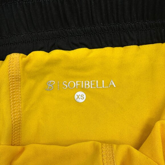 Sofibella Shorts Womens Pull On Gold Jewel Performance Athletic Black Yellow XS - Picture 10 of 11